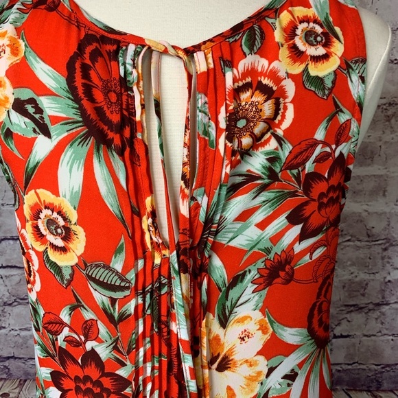 Sanctuary Orange Floral Print Sleeveless Blouse - Picture 8 of 12
